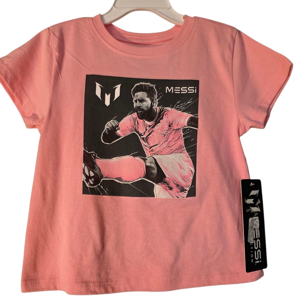 Messi Goal Kick T-Shirt 2T Pink And Black NWT World Cup FIFA